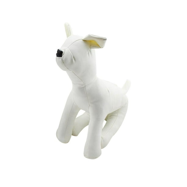 Maniquí de cuero PU para perros colgador de exhibición ropa suave grande Juguetes Talla S Blanco jinwen
