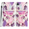 thumbnail image 2 of Allytechgroup Pattern Wallet Flip Case for iPhone XR, Premium PU Leather Kickstand Card Slots Cover Case with Wrist Strap Magnetic Clasp Shockproof Anti-Scratch Case, Purple Flower, 2 of 8