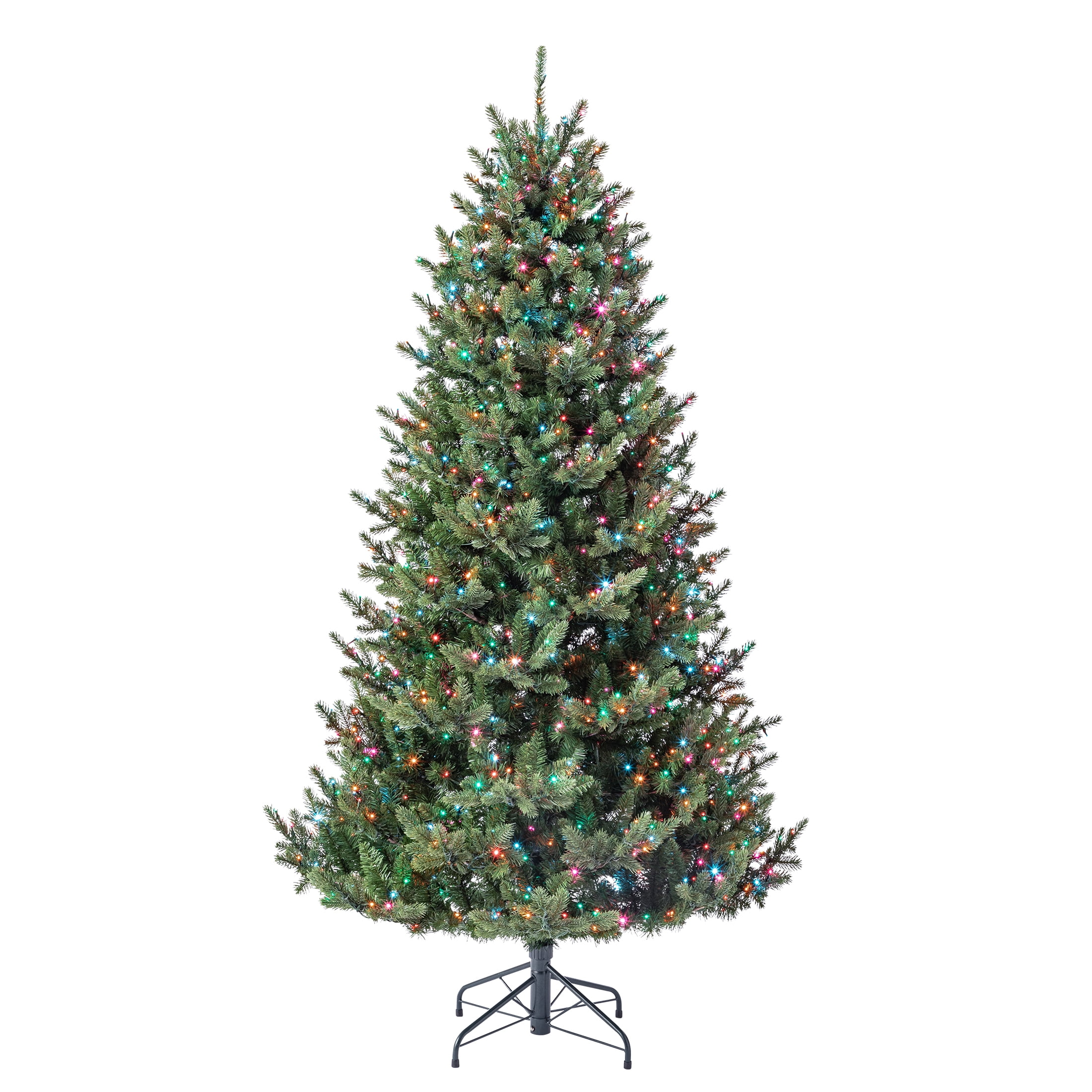 My Texas House 6.5FT Grand Spruce Prelit Green Artificial Christmas Tree with LumaDazzle Color-Changing Twinkle LED Lights and Quick Set