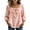 Pink, variant on Women's Summer Casual Blouse Bow Tie Front Neck 3/4 Puff Sleeve Elastic Cuffs Loose Fit Tops