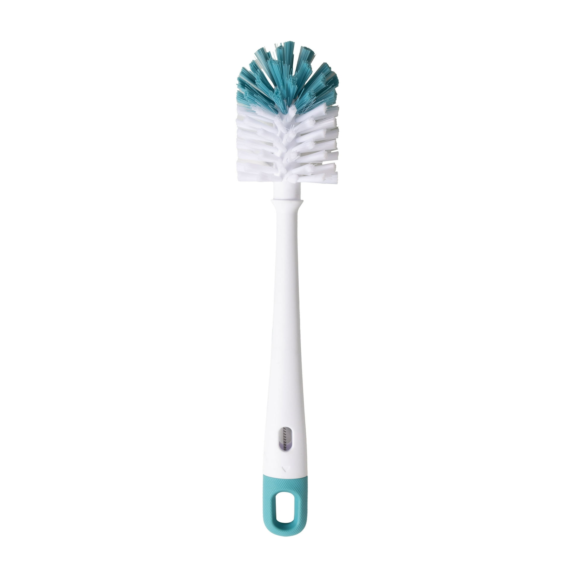 Mainstays 2-Piece Bottle and Straw Curved Cleaning Brush Set, 12 in, Cool Blue/White