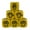 Yellow, variant on Yokua 10Pcs Finger Guessing Game Dices 6 Sided 20mm Rock Paper Scissor Game Dices