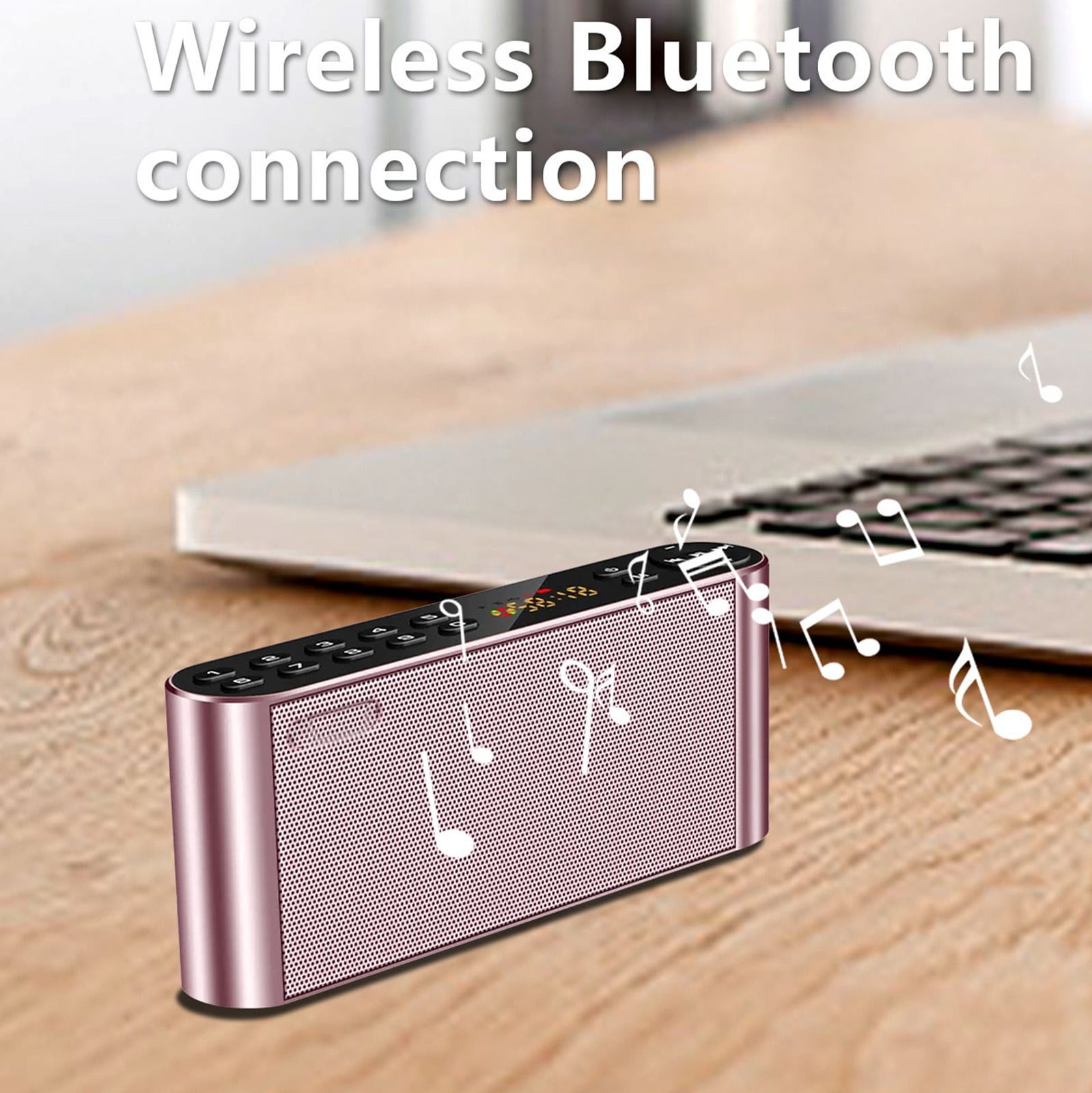Bluetooth/FM Radio/MP3 Player Portable Wireless Speaker, Bluetooth Audio Speaker, Portable Subwoofer with HiFi Sound, USB Support, Wireless Radio for Home Outside