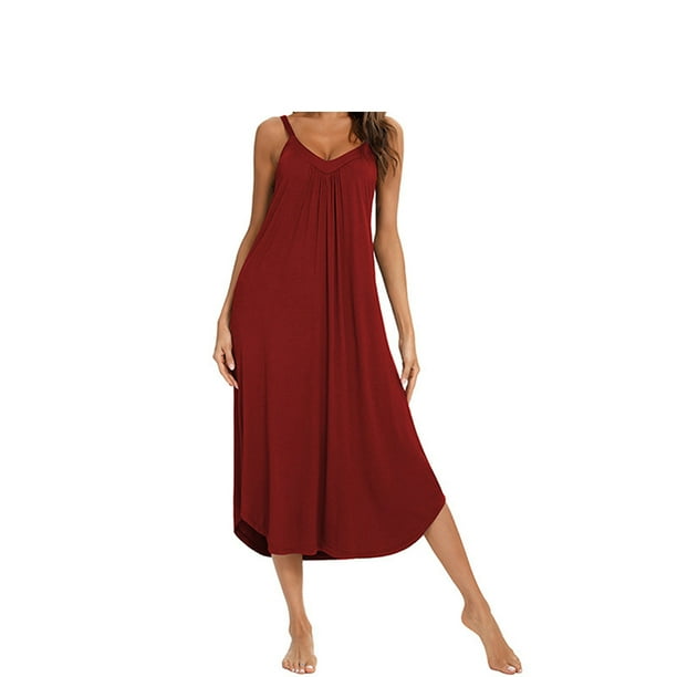 spaghetti strap long nightgown