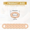 thumbnail image 2 of Uxcell Copper Washer Sealing Ring, Metric Flat Sealing Gasket Crush Washer for Screws Bolt Sump Plugs Oil Drain 50 16 x 10 x 1 mm, 2 of 5