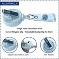 thumbnail image 2 of LAICAIW Lot de 25 Moulinets de Badge Rétractables avec Pince, Pinces pour Badges, Moulinet de Badge Rétractable avec Sangle en Vinyle Transparent et Pivot Crocodile, Distributeur Sans Torsion (Blanc), 2 of 6