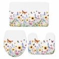 thumbnail image 2 of Country Sunflower Bathroom Rugs Set Daisy Butterfly Retro Farmhouse Botanical Non Slip Absorbent Soft Bath Mats 3 Piece Set with Bathroom Rug, U-Shaped Floor Mat, Toilet Seat Cover Large Size, 2 of 9