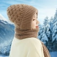 thumbnail image 5 of Integrated Ear Protection Windproof Cap Scarf, Elastic Warm Ear Protection Knitted Beanie Hats, Winter Hat and Scarf Set, 5 of 6