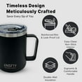 thumbnail image 4 of 13.5 oz Ceramic Lined Stackable Mug, Vacuum Insulated, Stainless Steel with MagSlider Lid, White, 4 of 9