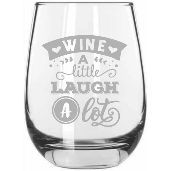 Wine a little Wine Lover Etched 15.25oz Libbey Stemless Wine Glass