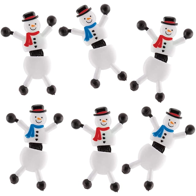 6 uds. De trepadores de pared de muñeco de nieve de Navidad con pies adhesivos para regalos de fiesta de Navidad bolsa de premios rellenos de medias