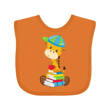 

Inktastic Cute Giraffe Giraffe Going to School Books Gift Baby Boy or Baby Girl Bib