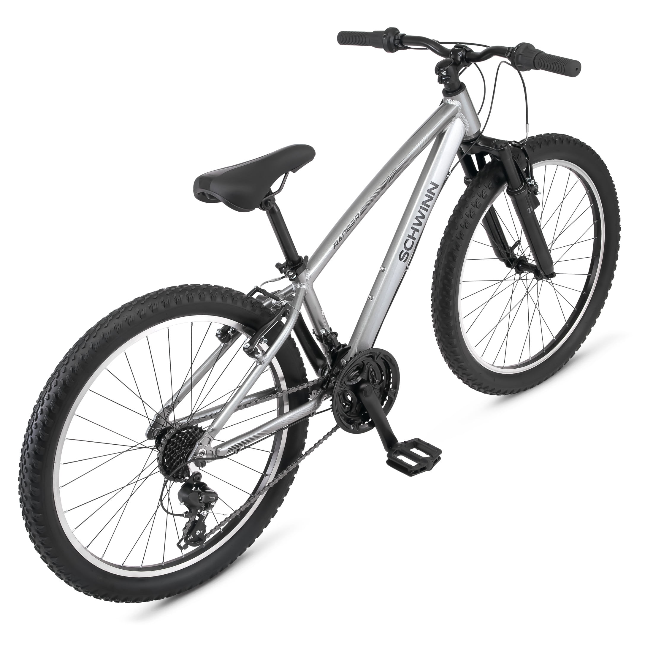 Schwinn Ranger Mountain Bike, 24 Inch Wheel, 21 Speeds, Silver