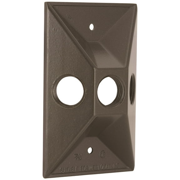 Hubbell Electrical Bell Outdoor Weatherproof Cluster Cover - 1-Gang, Bronze, 3 Outlets