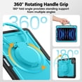 thumbnail image 6 of Decase for iPad Pro 11 Inch (2022/2021/ 2020/2018) Case,Rugged Shockproof Tablet Cover with 360° Rotating Hand Strap Foldable Hidden Stand,for iPad 11 (4th/ 3rd/ 2nd/ 1st) Generation,Lightblue, 6 of 7
