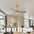 thumbnail image 5 of Matthews Fan Company AKLK-BRBR-BW-56 Alessandra 56” Brushed Brass Ceiling Fan with 3 Barn Wood Blades, Integrated LED Light Kit, Remote Control, Indoor/Outdoor Wet Rated, 5 of 6