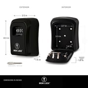 Iron Lock® Key Lock Box Wall Mount – Medium Waterproof Heavy-Duty Metal Safe with 4-Digit Combination for Outdoor Access, Home Entry, Office Security, Rentals & Airbnb Use (Black, Medium)