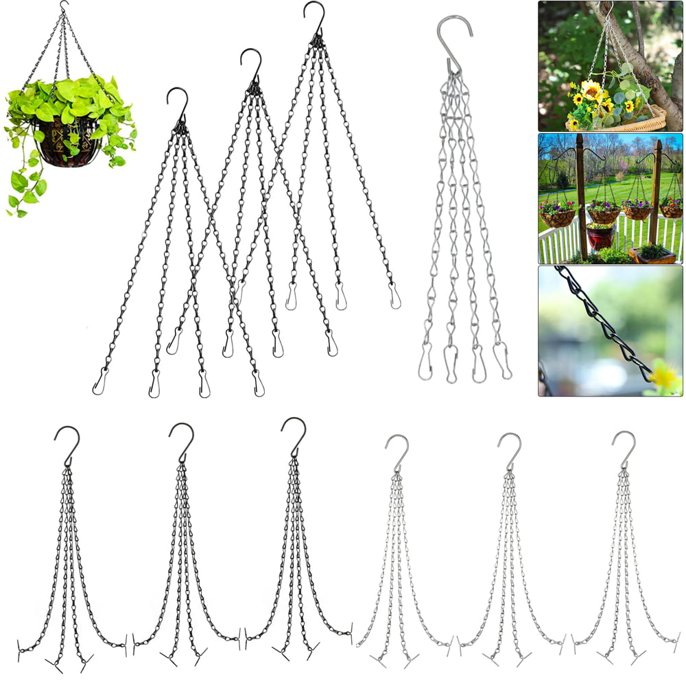 40cm Heavy Duty Iron Chain For Plant/Flower Basket Hanging 3 Chains with Hook 