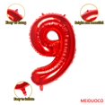 thumbnail image 2 of Globo número 9 rojo de aluminio 81 cm MEIDUOCO, 2 of 7
