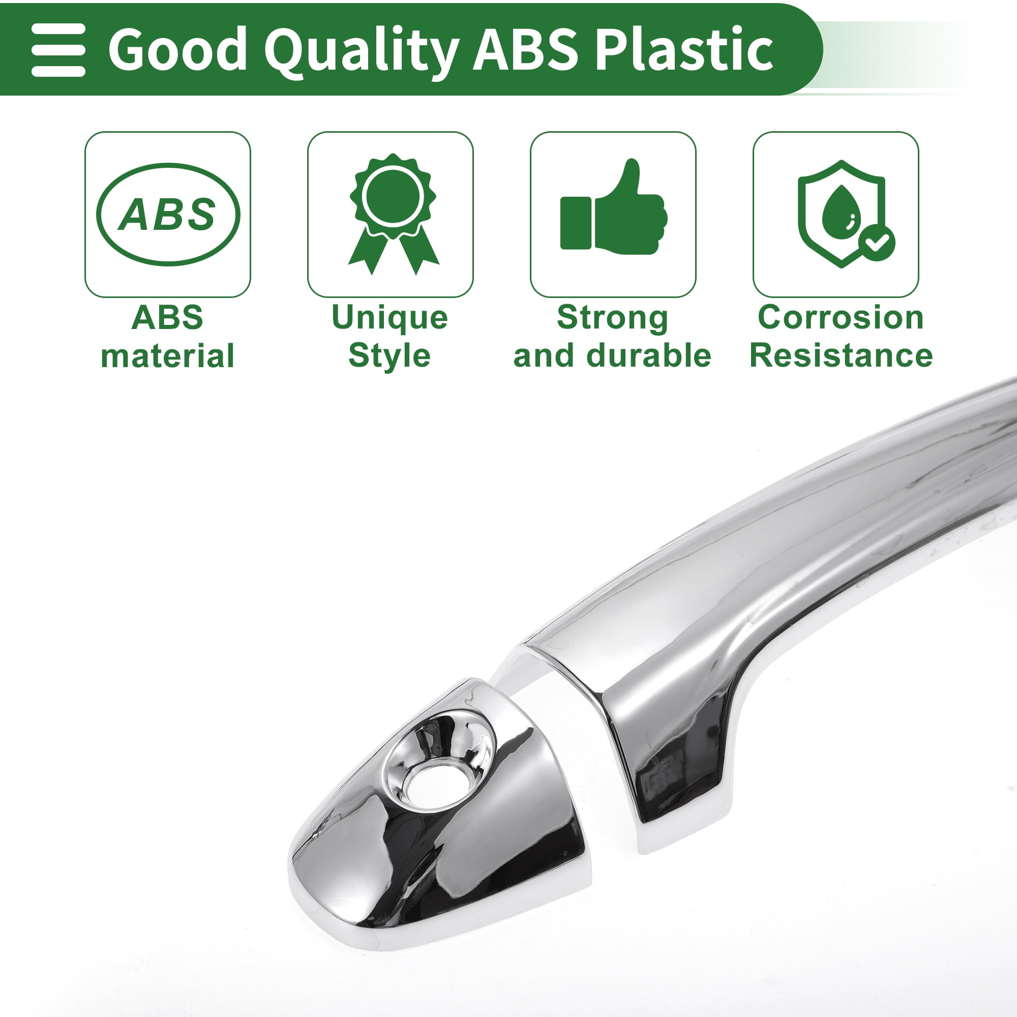 Unique Bargains Car Door Handle Cover Trim Silver Tone for Toyota RAV4 2013-2018