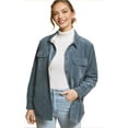 thumbnail image 4 of Love Tree Women's Reversible Corduroy Plaid Flannel Shacket (Blue Stone, Small), 4 of 4