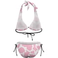 thumbnail image 6 of SKQIT Women's Cow Print Swimsuits Tie Side Thong Sexy Bikini Set 2 Piece Bathing Suits, 6 of 7