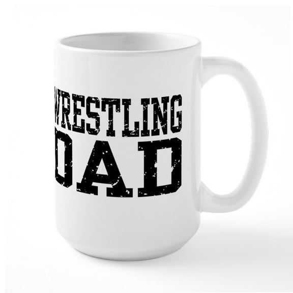 CafePress - Wrestling Dad Large Mug - 15 oz Ceramic Large White Novelty Mug