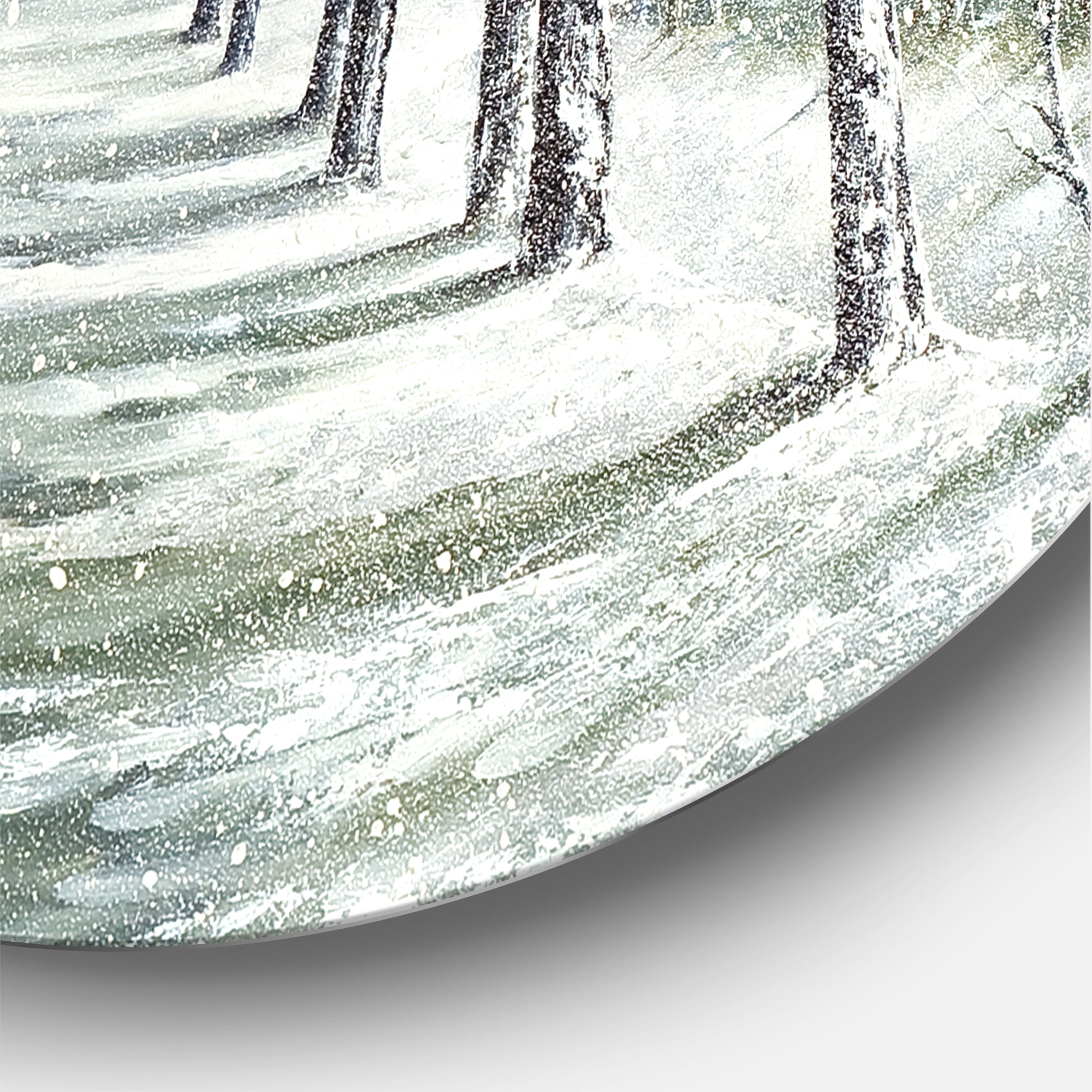 Designart 'Summer and Winter United' Country Circle Metal Wall Art 29x29 - Disc of 29