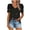 Black, variant on Inleife New Arrivals Fashion Women's Printed Blouses Casual Puff Short Sleeve Loose T-Shirt