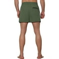 thumbnail image 3 of Unique Bargains Men's Vacation Solid Color Drawstring Elastic Waist Swim Short Green 36, 3 of 5