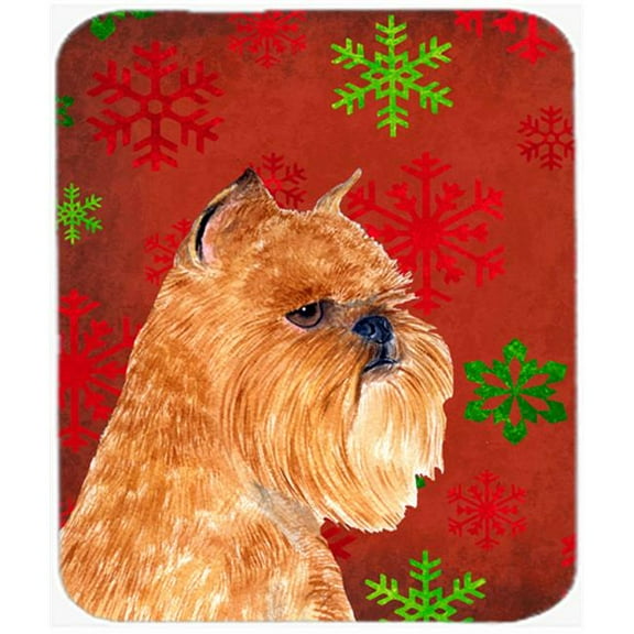 Brussels Griffon Snowflakes Holiday Christmas Mouse Pad, Hot Pad or Trivet
