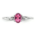 thumbnail image 4 of Primal Gold 10 Karat White Gold Genuine Pink Tourmaline Birthstone Ring, 4 of 7