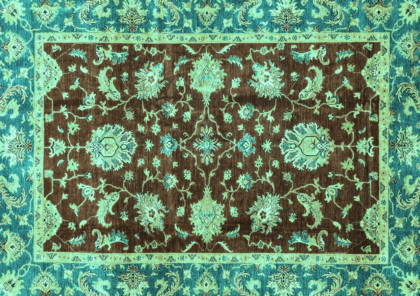 Ahgly Company Indoor Rectangle Abstract Turquoise Blue Modern Area Rugs ...