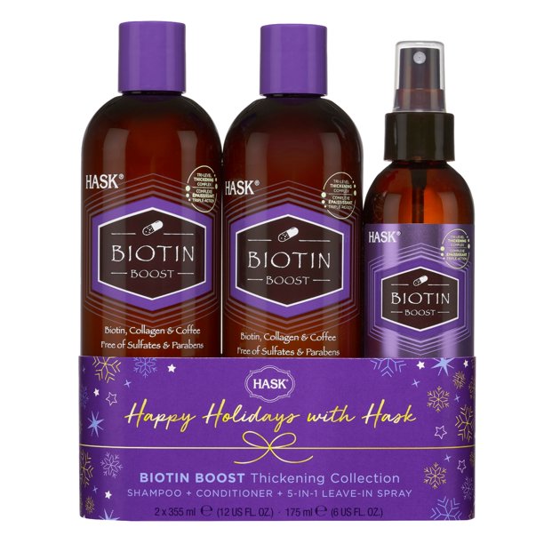 (16 Value) Hask Biotin SulfateFree Thickening Shampoo, Conditioner, 5