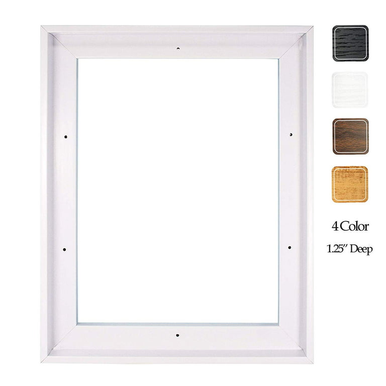 Floating Frame for 16x20 Inch Canvas Painting 1-1/4 Deep, (4 Color)  Picture Art Wall Decor, White Frame