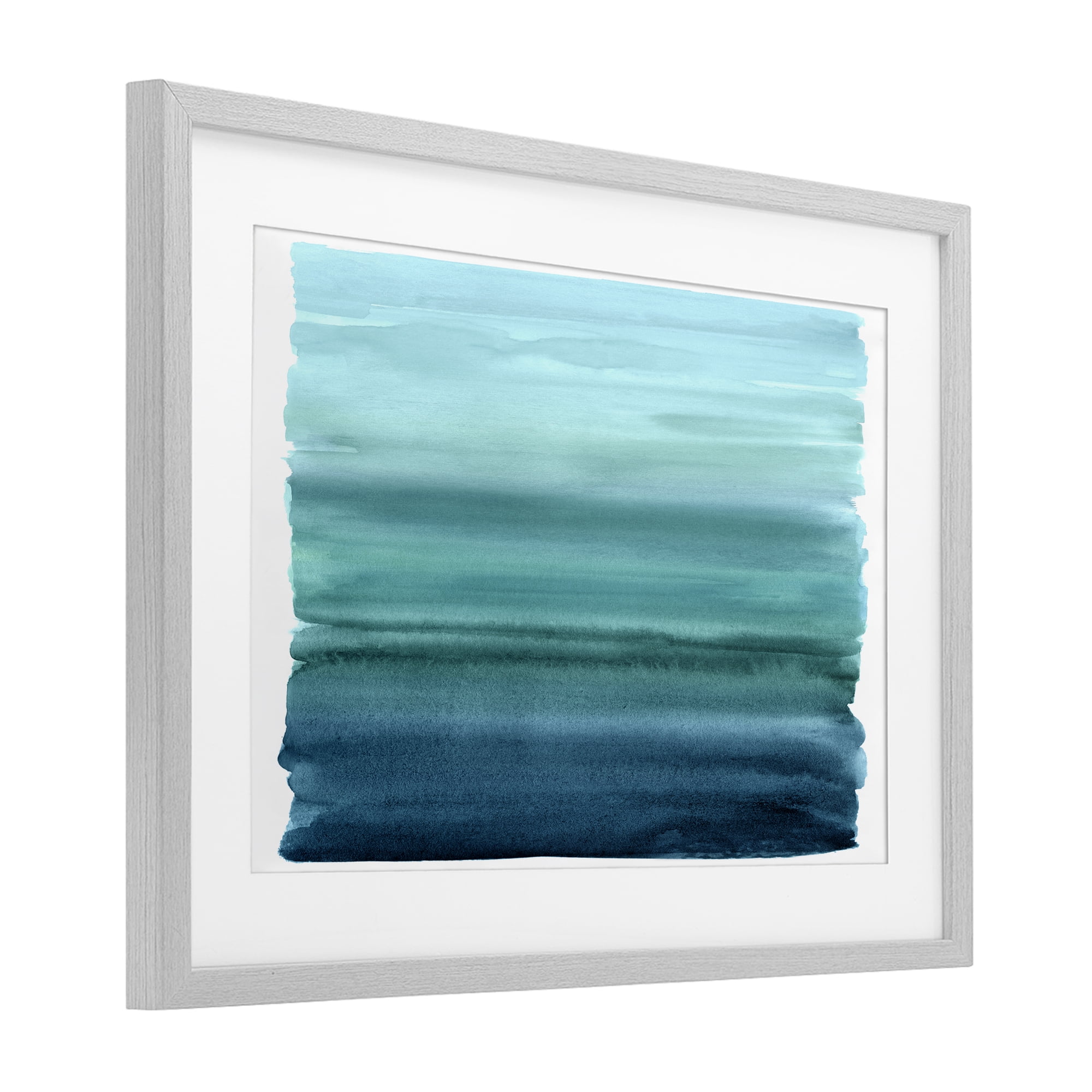 Stupell Industries Ombre Teal Gradient Gray Framed Print Under Glass, design by Allie Corbin