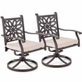 thumbnail image 2 of Sophia & William Patio Outdoor Swivel Rocker Dining Chairs Set of 2, Brown Cast Aluminum Furniture Dining Chairs for Dining Table, Load Capacity: 350 lbs, 2 of 4