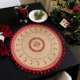 thumbnail image 5 of xihome Manteles individuales redondos tejidos navideños con diseño de copos de nieve y renos. Manteles individuales rojos para la cocina, resistentes al calor y fciles de limpiar. Nylon., 5 of 6