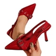 thumbnail image 4 of ShiShine Kitten Heels for Women Pointed Toe Pumps Low Heel Slingback Heels with Buckle Dress Shoes for Dating Party Working, 4 of 9