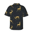 thumbnail image 3 of Bixox Men's Hawaiian Shirts Men's Christmas Deers Print Short-Sleeve Shirt-Medium, 3 of 8