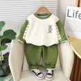 thumbnail image 4 of Odeerbi 6M-3Y Niños Niñas Trajes Color Block Sudaderas de Cuello Redondo Pantalones de Chándal Conjunto de Dos Piezas Sudaderas Deportivas de Primavera, 4 of 5