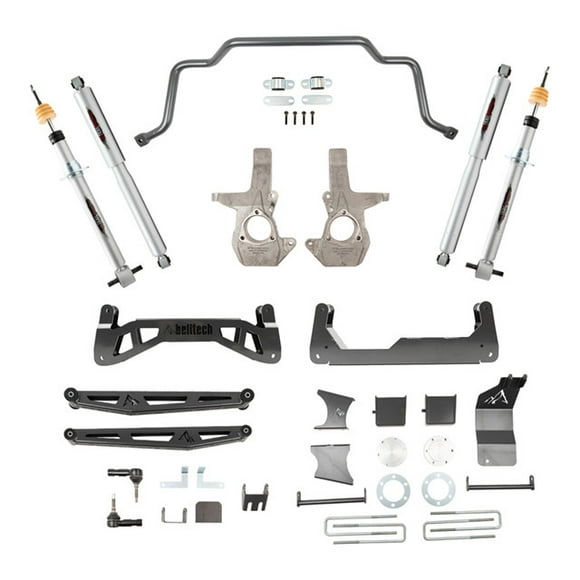 Bell Tech Lift Kit Suspension 150203TPS 7 à 9 Pouces avant Ascenseur; 5 Pouces Ascenseur Arrière; avec des Amortisseurs de Performance Trail; avec 1-3/8 Pouces avant Balancement de la Barre / Matériel d'Installation