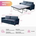 Mixoy FullSize, 2in1 Blue Velvet Sleeper Sofa Bed with PullOut