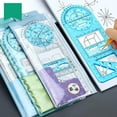 thumbnail image 3 of justharion Multifunctional Geometric Ruler Supplies Office Mathematics Drawing Template Blue Middle, 3 of 9
