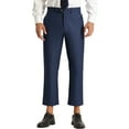 thumbnail image 1 of INSPIRE CHIC Men's Formal Cropped Pants Solid Color Flat Front Dress Trousers Navy Blue 28, 1 of 6