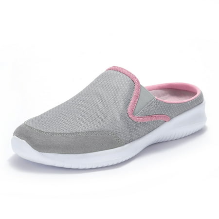 

Lacyhop Slip On Sneakers for Women Men Open Back Mules Shoes Comfort Backless Loafers Gray 8.5