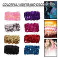 thumbnail image 4 of 1x Women Bling Sequin Wristband Elastic Bracelet Stage Hand Wrist Strap Jewelry, 4 of 5