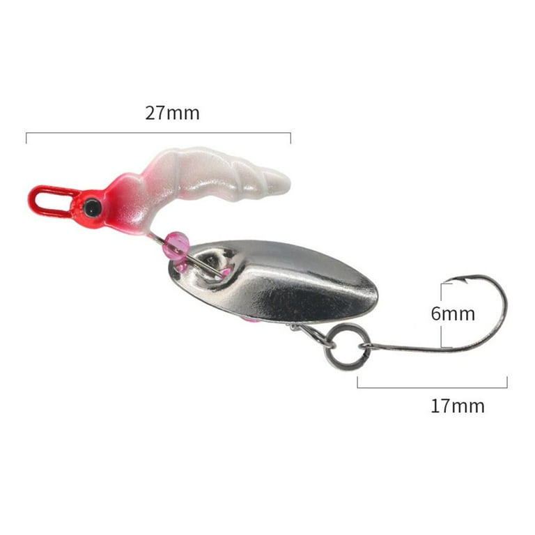 2pcs Hot Treble Hook Metal Sequins Shrimp Bend Hook Fishing Lure Crank Bait  Spoon Spinner A 