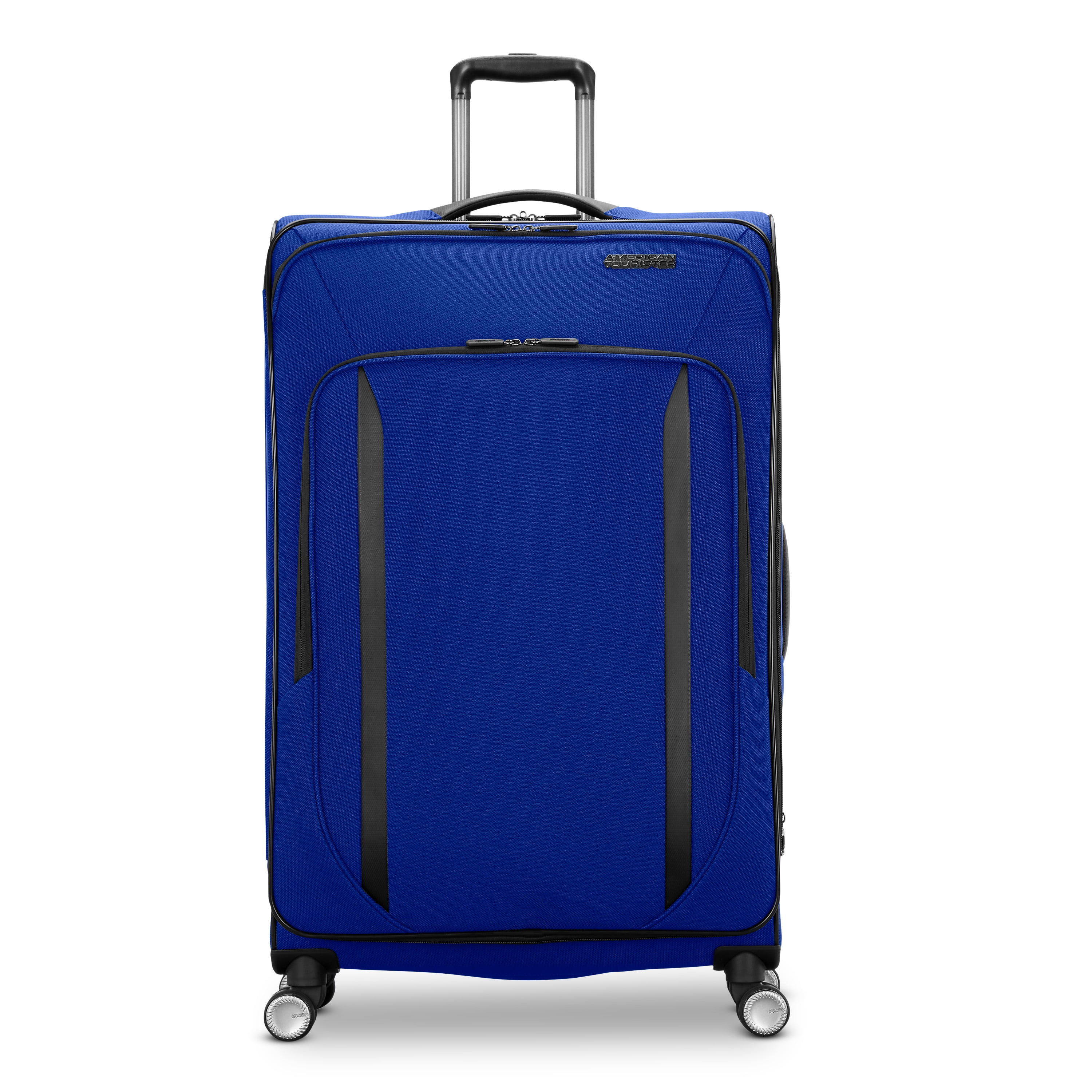 American Tourister Dash XLT Softside Large Checked Luggage with Spinner Wheels Single Piece - Sapphire Blue