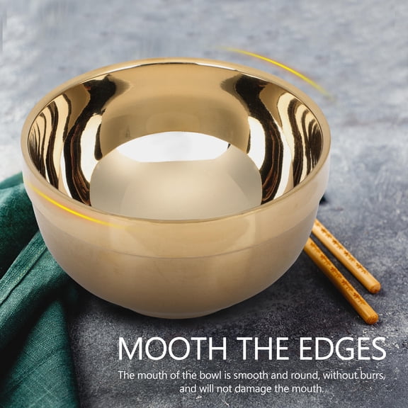 ETEREAUTY Golden Stainless Steel Bowl for Home Dining, Kitchen Mixing and Serving Bowl
